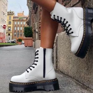 Dr. Martens Jadon White Platform Boots Women’s US Size 8
